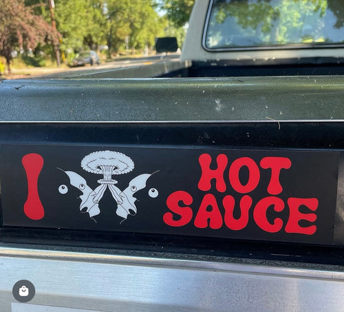 'I LOVE HOT SAUCE' BUMPER STICKER