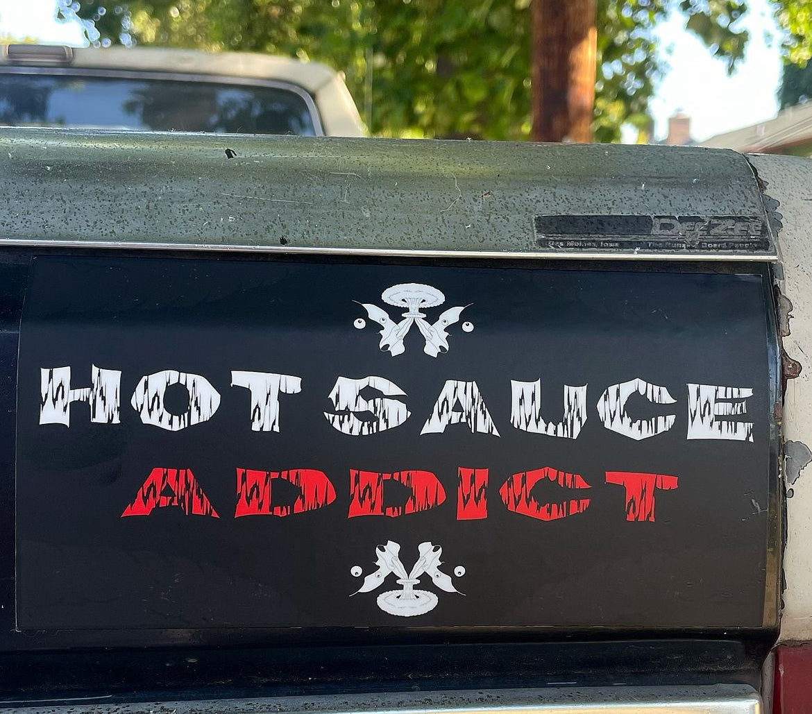 'HOT SAUCE ADDICT' BUMPER STICKER